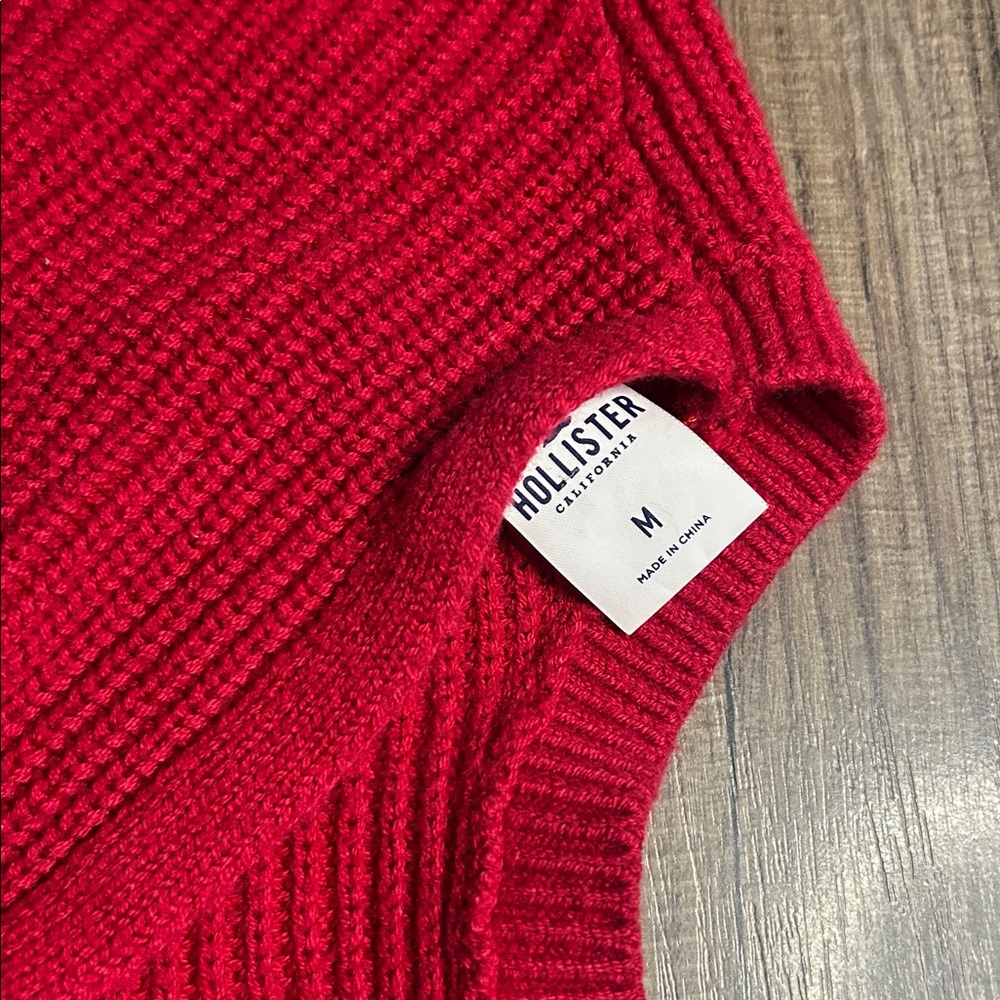 Hollister Twist Open Back Loose Fit V Neck Long Sleeve Cozy Sweater Rust - Picture 4 of 6
